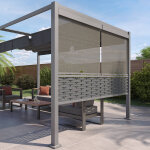 Kit de stores pour tonnelle zalya graphite 4 x 3 m - 2 + demi - panneaux d�coratifs hesp�ride