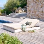 Lit de piscine allure beige / avoine aluminium trait� �poxy, polyester hesp�ride