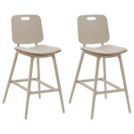 Lot de 2 chaises hautes jardin terzano beige argile aluminium trait poxy hespride