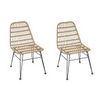 Lot de 2 chaises jardin lambada ssame graphite acier trait poxy, rsine tresse hespride