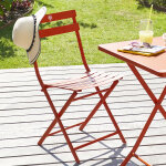 Lot de 2 chaises jardin pliantes greensboro terre battue roland - garros x hesp�ride - acier trait� �poxy ...