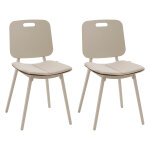 Lot de 2 chaises jardin terzano beige argile aluminium traité époxy hespéride Lot de 2 chaises jardin terzano beige argile aluminium traité époxy hespéride