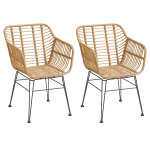Lot de 2 fauteuils jardin lambada sésame acier traité époxy, résine tressée hespéride Lot de 2 fauteuils jardin lambada sésame acier traité époxy, résine tressée hespéride