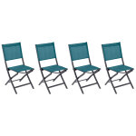Lot de 4 chaises jardin pliantes essentia bleu canard graphite aluminium traité époxy, texaline hespéride ... Lot de 4 chaises jardin pliantes essentia bleu canard graphite aluminium traité époxy, texaline hespéride ...