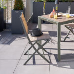 Lot de 4 chaises jardin pliantes essentia lin vert laurier aluminium traité époxy, texaline hespéride ... Lot de 4 chaises jardin pliantes essentia lin vert laurier aluminium traité époxy, texaline hespéride ...