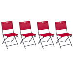 Lot de 4 chaises jardin pliantes modula grenade graphite acier traité époxy, texaline hespéride Lot de 4 chaises jardin pliantes modula grenade graphite acier traité époxy, texaline hespéride