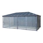 Moustiquaire pour pergola autoportante belize gris ardoise 6 x 3, 6 m - l. 360 h. 600 cm polyester hesp�ride ...