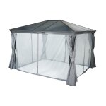 Moustiquaire pour pergola belize ardoise 3, 6 x 3 m - l. 282 h. 342 cm polyester hesp�ride