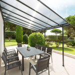 Pergola adoss�e belize graphite 4 x 3 m - structure en aluminium et polycarbonate hesp�ride
