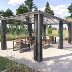 Pergola autoportante belize graphite 3, 6 x 6 m - structure en aluminium et polycarbonate hesp�ride