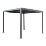 Pergola bioclimatique evonis graphite 3 x m - structure en aluminium et lames acier hesp�ride