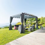 Pergola autoportante belize graphite 3, 8 x 3 m - structure en aluminium et polycarbonate hesp�ride