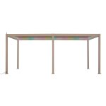 Pergola bioclimatique �lectrique evora argile 6 x 3 m - structure et lames doubles en aluminium hesp�ride ...