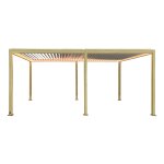 Pergola bioclimatique �lectrique evora effet bois honey 6 x 3 m - structure et lames doubles en aluminium ...