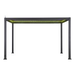 Pergola �lectrique bioclimatique autoportante evora graphite 4 x 3 m - structure et lames doubles en ...
