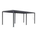 Pergola bioclimatique evonis graphite 6 x 3 m - structure en aluminium et lames acier hesp�ride