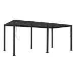 Pergola bioclimatique autoportante evora graphite 6 x 3 m - structure et lames doubles en aluminium hesp�ride ...
