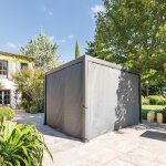 Pergola evora graphite + 4 stores 3, 6 x m - aluminium trait� �poxy hesp�ride