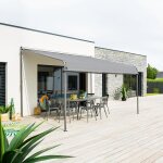 Store pour pergola mad�re ardoise 4 x 3 m - acier trait� �poxy, polyester hesp�ride