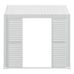 Persienne coulissante evora blanche pour c�t� 3, 6 m - 3, 4 x 2, 3 aluminium trait� �poxy hesp�ride