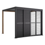 Persienne coulissante evora graphite pour c�t� 3, 6 m - 3, 4 x 2, 3 aluminium trait� �poxy hesp�ride