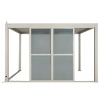 Porte evora argile pour 4 x 3 m - c�t� 3, 7 2, acier, aluminium, traitement anti - rouille hesp�ride