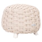 Pouf de jardin rond obbae beige lin 48, 5 x 38 cm - aluminium trait� �poxy, polyester, texaline hesp�ride ...