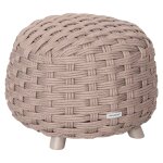 Pouf de jardin rond obbae caf� 48, 5 x 38 cm - aluminium trait� �poxy, polyester, texaline hesp�ride