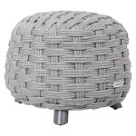 Pouf de jardin rond obbae graphite 48, 5 x 38 cm - aluminium trait� �poxy, polyester, texaline hesp�ride ...