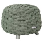 Pouf de jardin rond obbae vert laurier 48, 5 x 38 cm - aluminium trait� �poxy, polyester, texaline hesp�ride ...