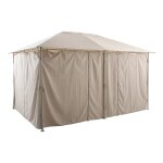 Rideau, moustiquaire santorini beige lin pour 4 x 3 m - 1 c�t� 2, 6 1, 9 polyester hesp�ride