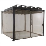 Rideaux moustiquaire pour tonnelle flamenco noisette 3 x 2 m - polyester hesp�ride