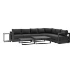 Salon d'angle de jardin allure graphite 6 places - aluminium trait� �poxy, polyester hesp�ride