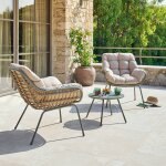 Salon duo paopao beige / vert laurier 2 places - acier trait� �poxy, traitement anti - rouille renforc�, ...