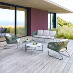 Salon de jardin belano vert laurier 5 places - acier trait� �poxy, traitement anti - rouille renforc�, ...