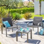 Salon de jardin duo elyn anthracite graphite 2 places - aluminium, texaline hesp�ride