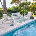 Salon de jardin luzane argile 6 places - aluminium trait� �poxy, polyester hesp�ride