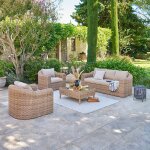 Salon de jardin moorea savana 5 places - polyester, aluminium trait� �poxy hesp�ride