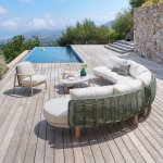 Salon de jardin avec fauteuil mylore argile 7 places - aluminium trait� �poxy, polyester recycl� hesp�ride ...