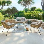 Salon de jardin paopao beige / vert laurier 4 places - acier trait� �poxy, traitement anti - rouille ...