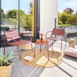 Salon de jardin phuket acajou 2 places - acier trait� �poxy, traitement anti - rouille renforc� hesp�ride ...