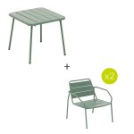 Salon de jardin phuket vert olive 2 places - acier trait� �poxy, traitement antirouille renforc� hesp�ride ...