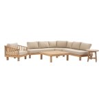 Salon de jardin xenia acacia 6 places - certifi� fsc�, polyester hesp�ride