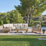 Salon de jardin xenia acacia 6 places - certifi� fsc�, polyester hesp�ride