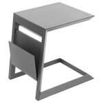 Table d'appoint de jardin carre allure graphite 55 x 45 cm - aluminium trait poxy hespride