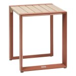 Table d'appoint de jardin carr�e allure lin / acajou 44 x 55 cm - acier, aluminium, traitement anti - ...