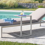 Table d'appoint de jardin carr� evasion argile 38 x 56, 5 cm - aluminium trait� �poxy hesp�ride