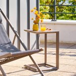 Table d'appoint de jardin carr�e evasion caf� 38 x cm - aluminium trait� �poxy hesp�ride