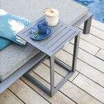 Table d'appoint de jardin carrée Évasion graphite 38 x 56, 5 cm - aluminium traité époxy hespéride Table d'appoint de jardin carrée Évasion graphite 38 x 56, 5 cm - aluminium traité époxy hespéride