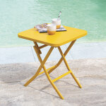 Table d'appoint de jardin carrée greensboro jaune moutarde 40 x 45 cm - acier traité époxy hespéride Table d'appoint de jardin carrée greensboro jaune moutarde 40 x 45 cm - acier traité époxy hespéride